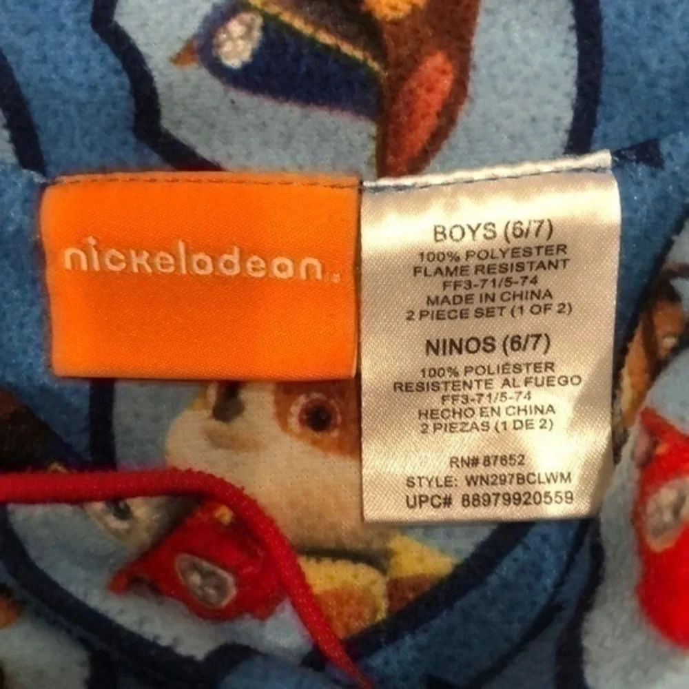 Nickelodeon Paw Patrol Pajama Top Size (6/7)
